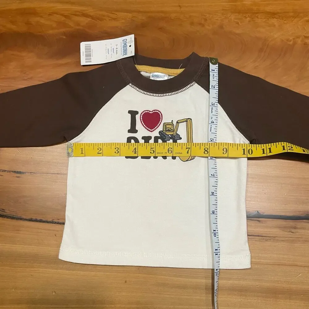 NEW Gymboree Shirt I Love Dirt Builder Bulldozer 3 6 m